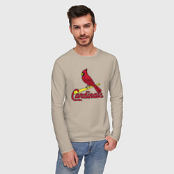 Лонгслив хлопковый мужской St Louis Cardinals - baseball team, цвет: миндальный — фото 2