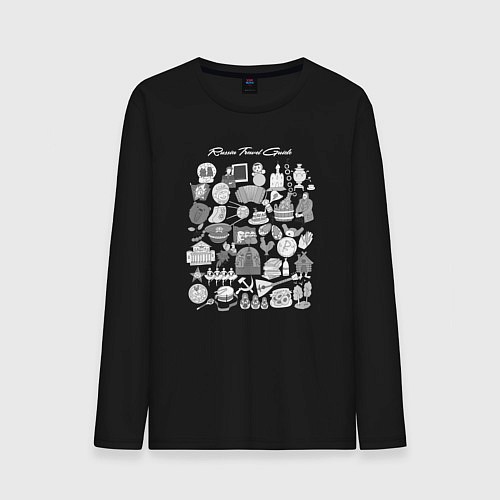 Мужской лонгслив Русская культура иконки / Черный – фото 1