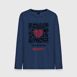 Лонгслив хлопковый мужской QR-Love, цвет: тёмно-синий