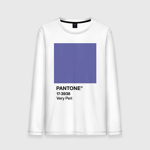 Мужской лонгслив Цвет Pantone 2022 года - Very Peri / Белый – фото 1