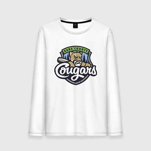 Мужской лонгслив Kane County Cougars - baseball team / Белый – фото 1