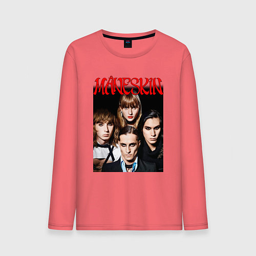 Мужской лонгслив MANESKIN POSTER СОСТАВ / Коралловый – фото 1