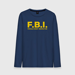 Лонгслив хлопковый мужской FBI Женского тела инспектор, цвет: тёмно-синий