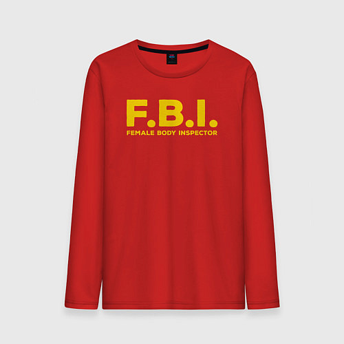 Мужской лонгслив FBI Женского тела инспектор / Красный – фото 1