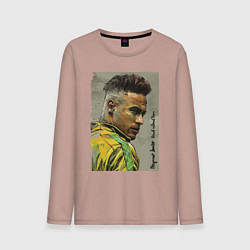 Лонгслив хлопковый мужской Neymar Junior - Brazil national team, цвет: пыльно-розовый