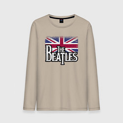 Лонгслив хлопковый мужской The Beatles Great Britain Битлз, цвет: миндальный