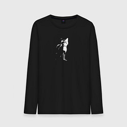 Лонгслив хлопковый мужской Stray Черно-белый, цвет: черный