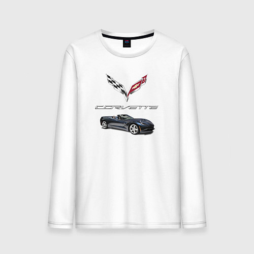 Мужской лонгслив Chevrolet Corvette / Белый – фото 1