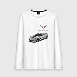 Лонгслив хлопковый мужской Chevrolet Corvette - Racing team цвета белый — фото 1