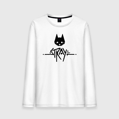 Мужской лонгслив Stray: Black Logo / Белый – фото 1