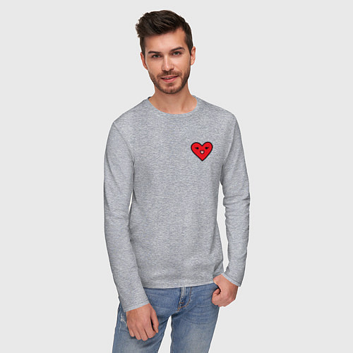 Мужской лонгслив Сердечко смайлик / Меланж – фото 3