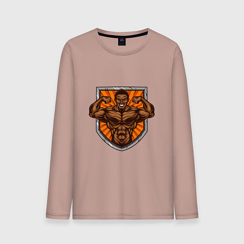 Мужской лонгслив Настоящий силач / Пыльно-розовый – фото 1