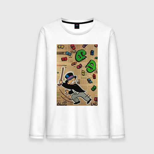 Мужской лонгслив MONOPOLY game / Белый – фото 1