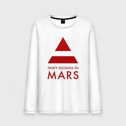 Лонгслив хлопковый мужской 30 Seconds to Mars - Рок, цвет: белый