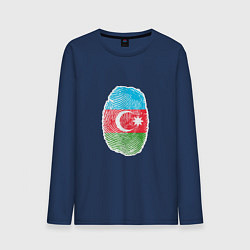 Лонгслив хлопковый мужской Азербайджан - Отпечаток, цвет: тёмно-синий