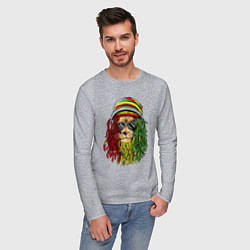 Лонгслив хлопковый мужской Rasta lioN, цвет: меланж — фото 2