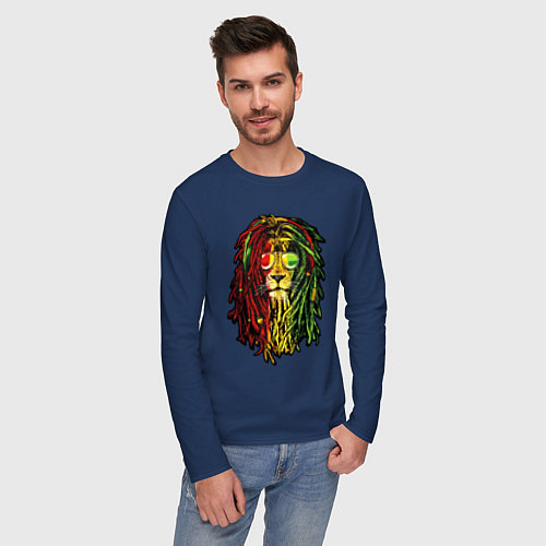 Мужской лонгслив Jam lioN / Тёмно-синий – фото 3