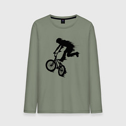 Лонгслив хлопковый мужской ВЕЛОСПОРТ BMX Racing ВЕЛОСИПЕДИСТ, цвет: авокадо