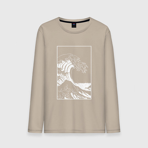Мужской лонгслив Japan waves Японская волна / Миндальный – фото 1