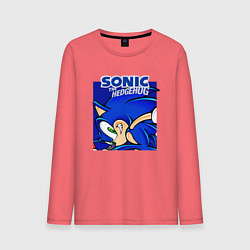 Лонгслив хлопковый мужской Sonic Adventure Sonic, цвет: коралловый