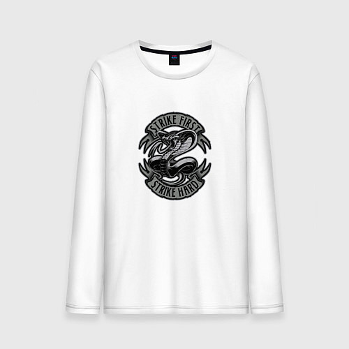 Мужской лонгслив Cobra Kai Logo / Белый – фото 1