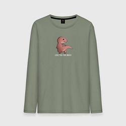 Лонгслив хлопковый мужской Dino Love you this much, цвет: авокадо