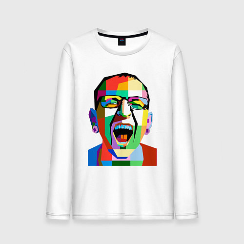 Мужской лонгслив Честер поп арт / Белый – фото 1