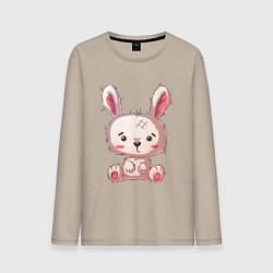 Лонгслив хлопковый мужской Зайка пушистик, цвет: миндальный