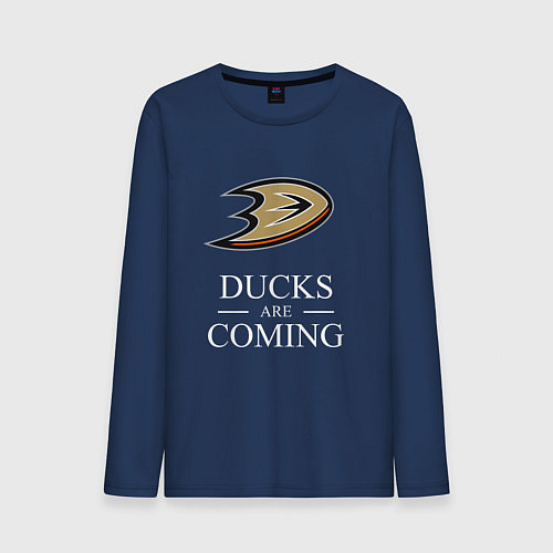 Мужской лонгслив Ducks Are Coming, Анахайм Дакс, Anaheim Ducks / Тёмно-синий – фото 1
