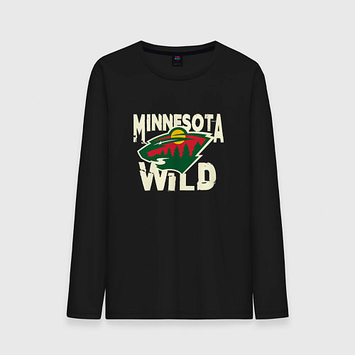 Мужской лонгслив Миннесота Уайлд, Minnesota Wild / Черный – фото 1