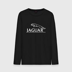Лонгслив хлопковый мужской Jaguar, Ягуар Логотип, цвет: черный