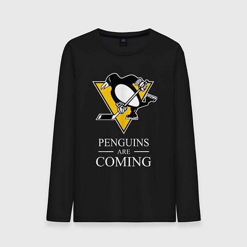 Мужской лонгслив Penguins are coming, Pittsburgh Penguins, Питтсбур / Черный – фото 1