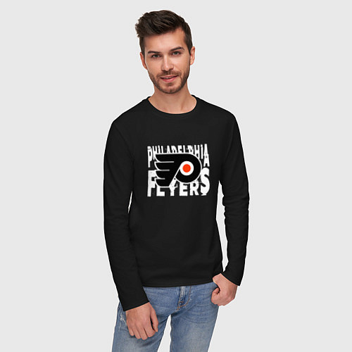 Мужской лонгслив Филадельфия Флайерз , Philadelphia Flyers / Черный – фото 3