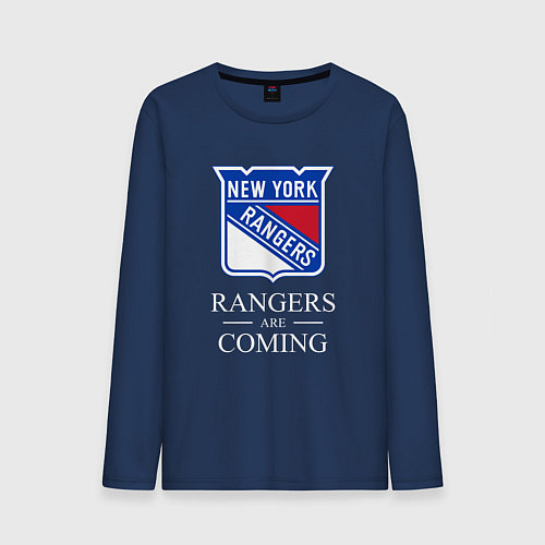 Мужской лонгслив Rangers are coming, Нью Йорк Рейнджерс, New York R / Тёмно-синий – фото 1