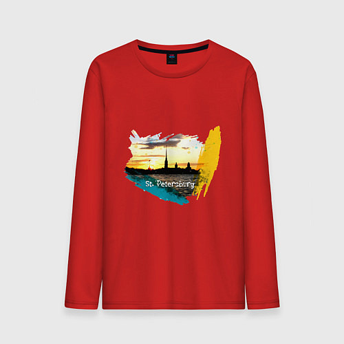 Мужской лонгслив Санкт-Петербург St Petersburg / Красный – фото 1