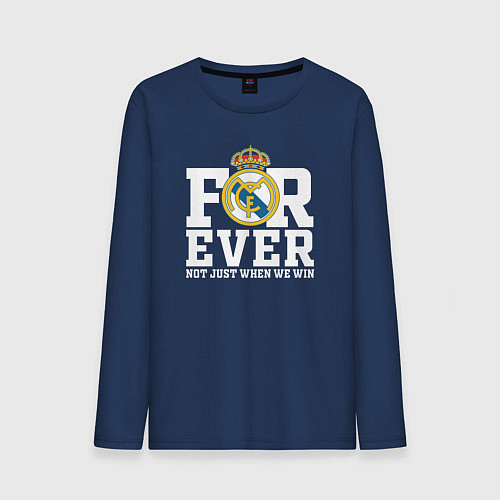 Мужской лонгслив Real Madrid, Реал Мадрид FOREVER NOT JUST WHEN WE / Тёмно-синий – фото 1