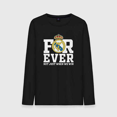 Мужской лонгслив Real Madrid, Реал Мадрид FOREVER NOT JUST WHEN WE / Черный – фото 1