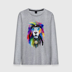 Лонгслив хлопковый мужской Color lion! Neon!, цвет: меланж