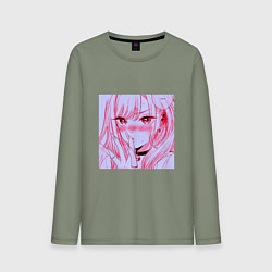 Лонгслив хлопковый мужской Марин Китагава, цвет: авокадо