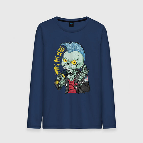 Мужской лонгслив Punks not dead! Motto! / Тёмно-синий – фото 1