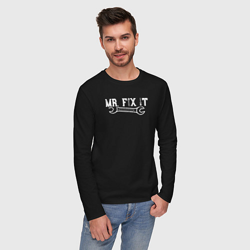 Мужской лонгслив Mr FIX IT / Черный – фото 3