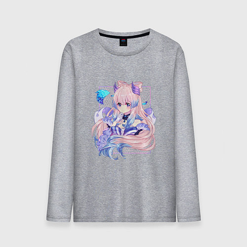 Мужской лонгслив Задумчивая Кокоми / Меланж – фото 1