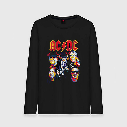 Мужской лонгслив AC DC ГРУППА / Черный – фото 1