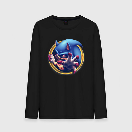 Мужской лонгслив Sonic Exe Horror / Черный – фото 1