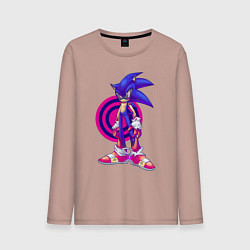 Лонгслив хлопковый мужской Sonic Exe Video game Hedgehog, цвет: пыльно-розовый
