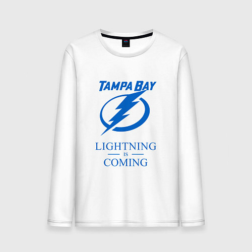 Мужской лонгслив Tampa Bay Lightning is coming, Тампа Бэй Лайтнинг / Белый – фото 1