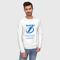 Лонгслив хлопковый мужской Tampa Bay Lightning is coming, Тампа Бэй Лайтнинг, цвет: белый — фото 2