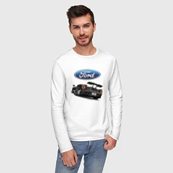 Лонгслив хлопковый мужской Ford Performance Motorsport, цвет: белый — фото 2