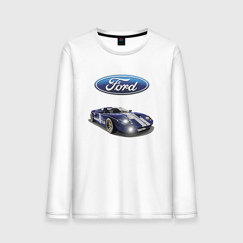 Мужской лонгслив Ford Racing team / Белый – фото 1