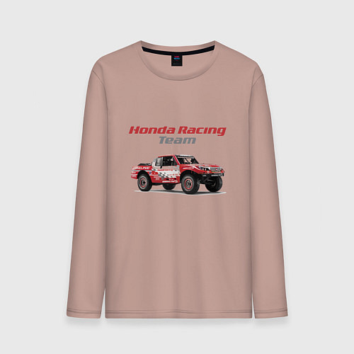 Мужской лонгслив Honda racing team / Пыльно-розовый – фото 1